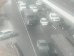 Overturned big rig blocks southbound SR-99 south of Stockton